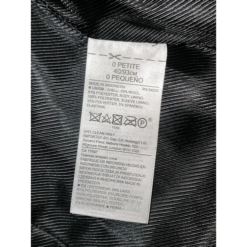 Banana Republic Women Gray Wool Herringbone Blazer sz 0 Petite, Old Money Work